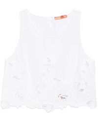 Ermanno Scervino - Floral-Embroidered Scalloped Top - Lyst