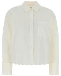 Weekend by Maxmara - Neutral Blouse With Embroidered Cuffs - Lyst