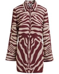 Essentiel Antwerp - Zebra-Print Padded-Shoulder Mini Dress - Lyst