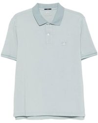 C.P. Company - C.P.Company Logo-Patch Tipped-Cuff Polo Shirt - Lyst