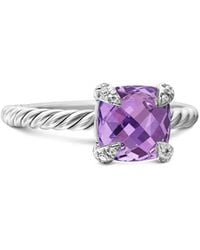 David Yurman - Sterling Chatelaine Amethyst And Diamond Ring (8Mm) - Lyst