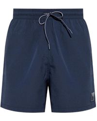 Emporio Armani - Logo-Patch Swim Shorts - Lyst