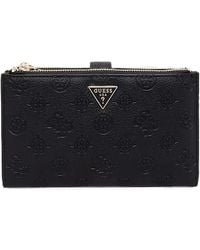 Guess - Logo-Embossed Zip-Around Wallet - Lyst