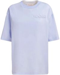 Marni - T-Shirt Met Logo-Reliëf - Lyst