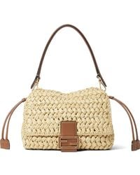 Fendi - Mama Baguette Woven-Raffia Shoulder Bag - Lyst