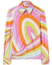 PUCCI - Iride-Print Long-Sleeve Shirt - Lyst