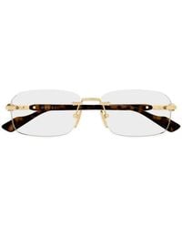 Gucci - Rimless Rectangle-Frame Glasses - Lyst