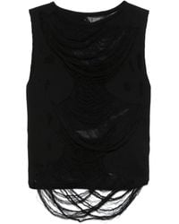 MM6 by Maison Margiela - Distressed Tank Top - Lyst