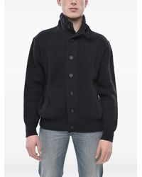 Paolo Pecora - High-Neck Ribbed-Knit Cardigan - Lyst