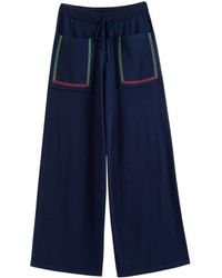 Chinti & Parker - Santorini Contrast-stitch Cotton-cashmere Trousers - Lyst