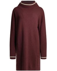 Brunello Cucinelli - Striped-Trim Mini Dress - Lyst