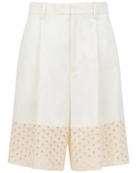 Marni - Gabardine Shorts With Broderie Anglaise Panels - Lyst