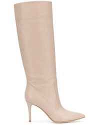 Gianvito Rossi - Calf Skin Leather Glove Boots Moose Beige - Lyst