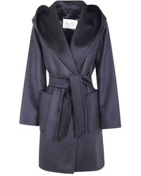 Max Mara - Hooded belted coat - Lyst
