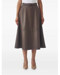 Max Mara - Belted A-Line Midi Skirt - Lyst