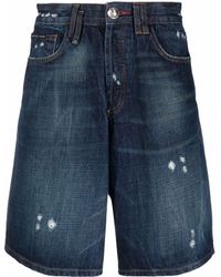 Philipp Plein - Jeans-Shorts in Distressed-Optik - Lyst