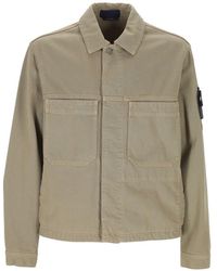 Stone Island - 4100006 Compass-Patch Pocket-Detail Denim Jacket - Lyst