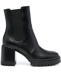 Casadei - Nancy 75mm Block-heel Leather Boots - Lyst