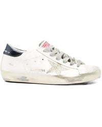 Golden Goose - Super-Star With Heel Tab And Swarovski Crystal Star Sneakers - Lyst