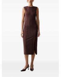 Patrizia Pepe - Robe Midi Sans Manches À Rayures Fines - Lyst