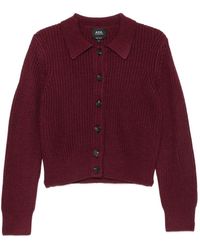 A.P.C. - Cardigan En Maille À Design Côtelé - Lyst