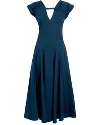 Proenza Schouler - Manoela Cut-Out Gathered Midi Dress - Lyst