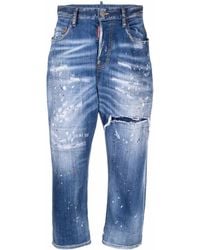 DSquared² - Vaqueros capri con motivo de salpicadura de pintura - Lyst