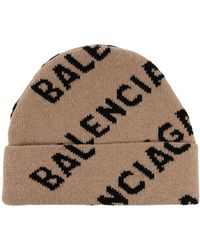 Balenciaga - Allover Logo Beanie - Lyst