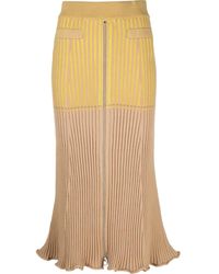 Rabanne - Panelled Rib-Detail Midi Skirt - Lyst