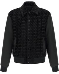 Balmain - Logo-Pattern Bomber Jacket - Lyst