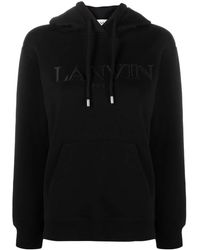 Lanvin - Logo-Print Drawstring Hoodie - Lyst