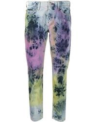 Philipp Plein - Boyfriend Fit Bleached Tie-Dye Jeans - Lyst
