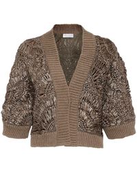 Brunello Cucinelli - Sequin-embellished Knitted Cardigan - Lyst