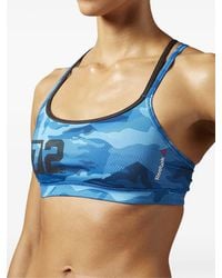 Reebok - Camouflage-Print Sports Bra - Lyst