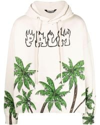 Palm Angels - Palm&skull Vintage Hoodie In And Green - Lyst