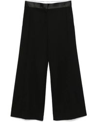 Victoria Beckham - Hose Mit Satinbesatz - Lyst