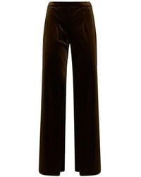 Blanca Vita - Velvet-Effect Flared Trousers - Lyst
