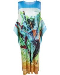 Pleats Please Issey Miyake - Graphic-print Pleated Dress - Lyst