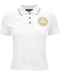 Versace Jeans Couture - Embroidered-Logo Polo Shirt - Lyst