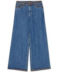 Ottod'Ame - Embroidered Wide-Leg Jeans - Lyst