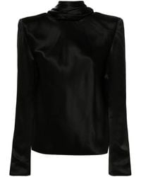 Saint Laurent - Paris Blusa Scollo A Cappuccio - Lyst