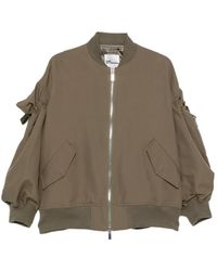 Noir Kei Ninomiya - X Comme Des Garçons Bow-Embellished Ruched Bomber Jacket - Lyst