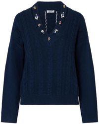 Liu Jo - Sweater With Jewel Embroidery - Lyst