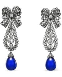 Anabela Chan - 14K And Rhodium Vermeil Dentelle Bow Sapphire And Diamond Earrings - Lyst