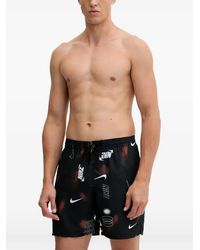 Nike - Short De Bain À Lien De Resserrage Et Logo Imprimé - Lyst