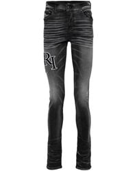 Amiri - Embroidered-logo Skinny Jeans - Lyst