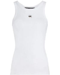 KARL LAGERFELD - Débardeur Ikon Côtelé - Lyst