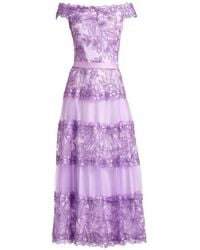 Tadashi Shoji - Floral Off-Shoulder Midi Dress - Lyst