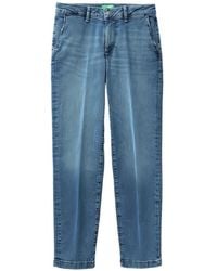 Benetton - Pressed-Crease Jeans - Lyst