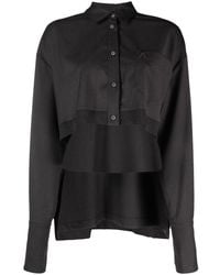 ANDREADAMO - Asymmetric Cropped Shirt - Lyst